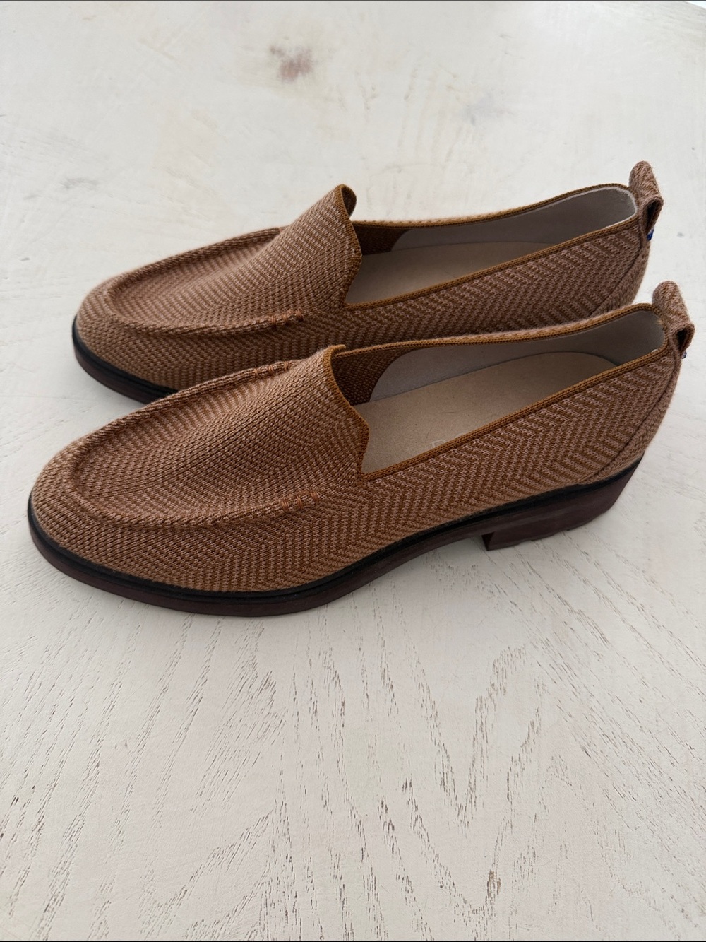 Rothy’s Lug Loafers Teak Herringbone Merino Wool Slip On Sz 8.5 NWOT - Picture 3 of 8